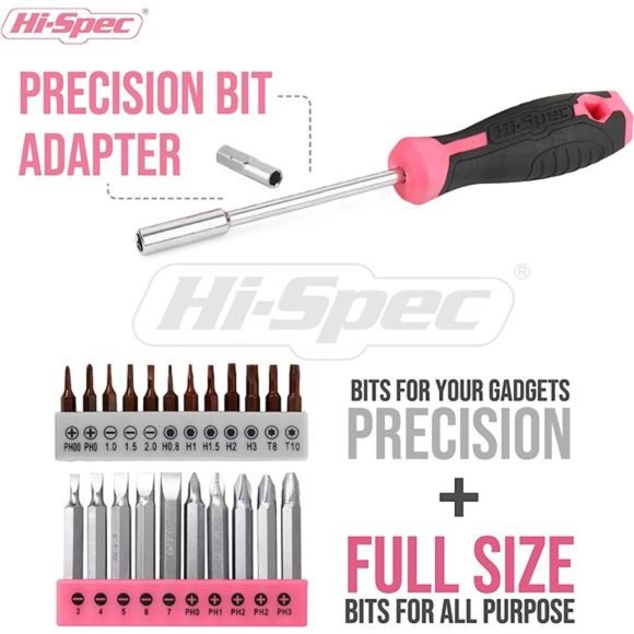 58pc Pink 8V USB Electric Drill Driver & Household Tool Kit Set. DIY Cordless - Picture 5 of 7